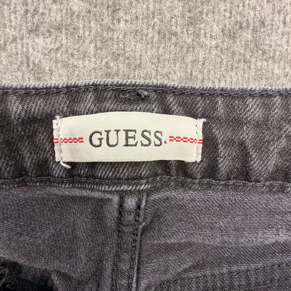 Guess Womens Distressed High Rise Denim Shorts Black Washed Size 30 VTG - Picture 4 of 9